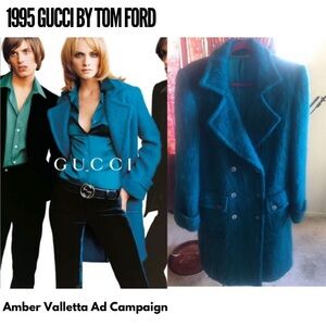 Gucci Tom Ford Iconic 1995 Mohair Coat Sz 42